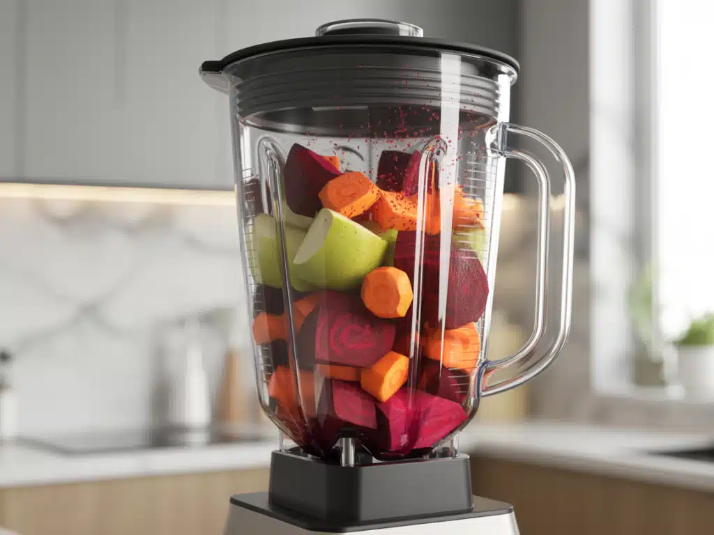 ABC Fruit Juice – The Best 5 Benefits & How to Make It at Home 6 Blending apple beetroot carrot for juice