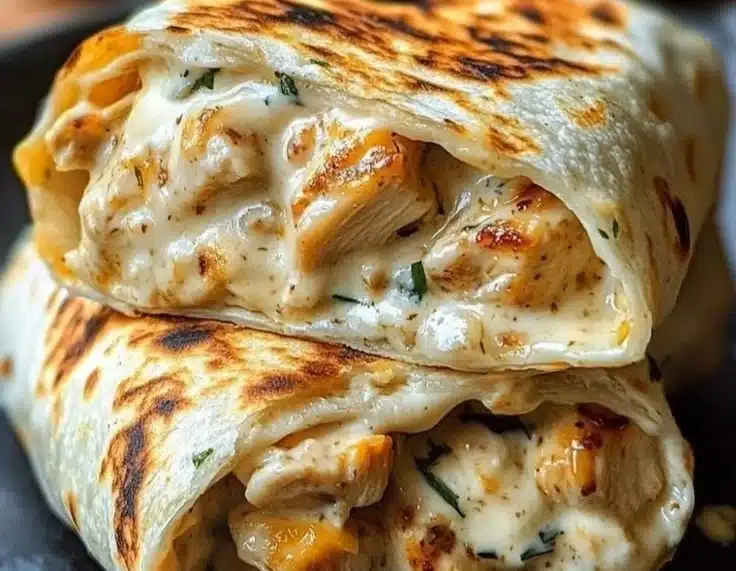 Cheesy Chicken Garlic Wraps