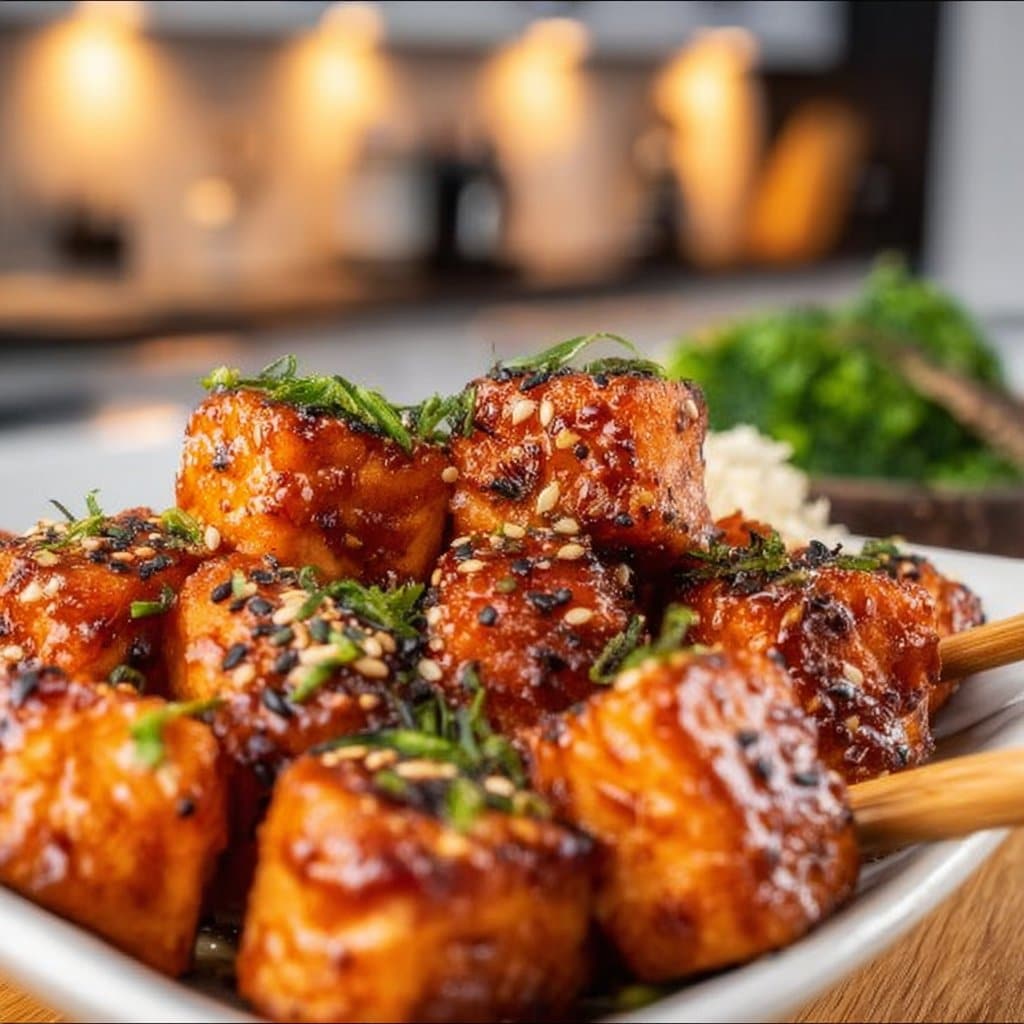 Honey Garlic Salmon Bites