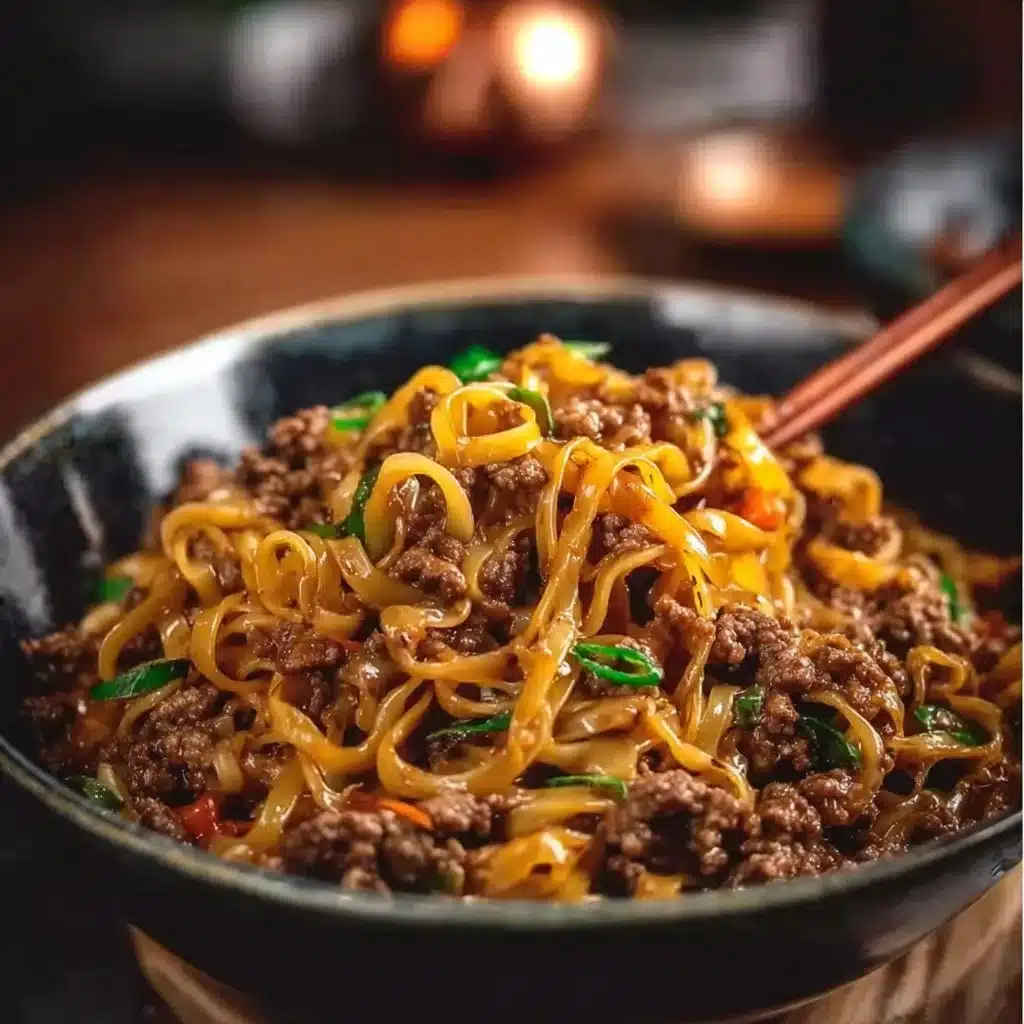 Easy Mongolian Ground Beef Noodles Recipe