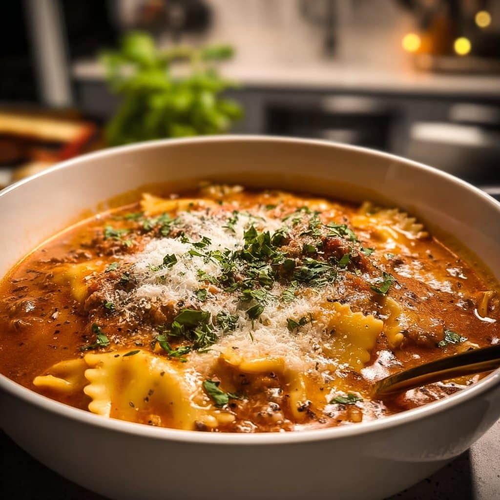Easy Creamy Lasagna Soup