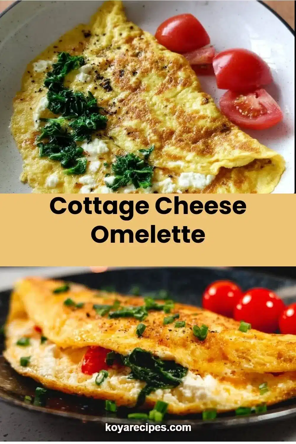 Fluffy Cottage Cheese and Spinach Omelette