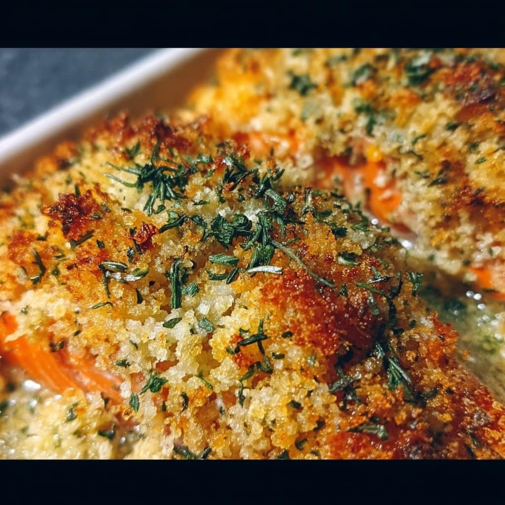Crispy Parmesan Salmon Bake
