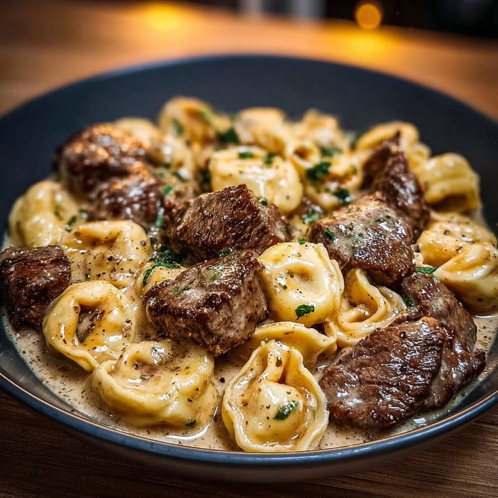Cracked Garlic Steak Tortellini in Creamhouse Sauce Bliss