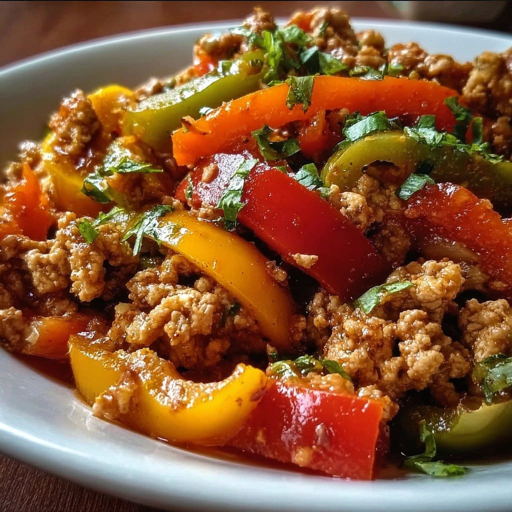Ground Turkey and Peppers