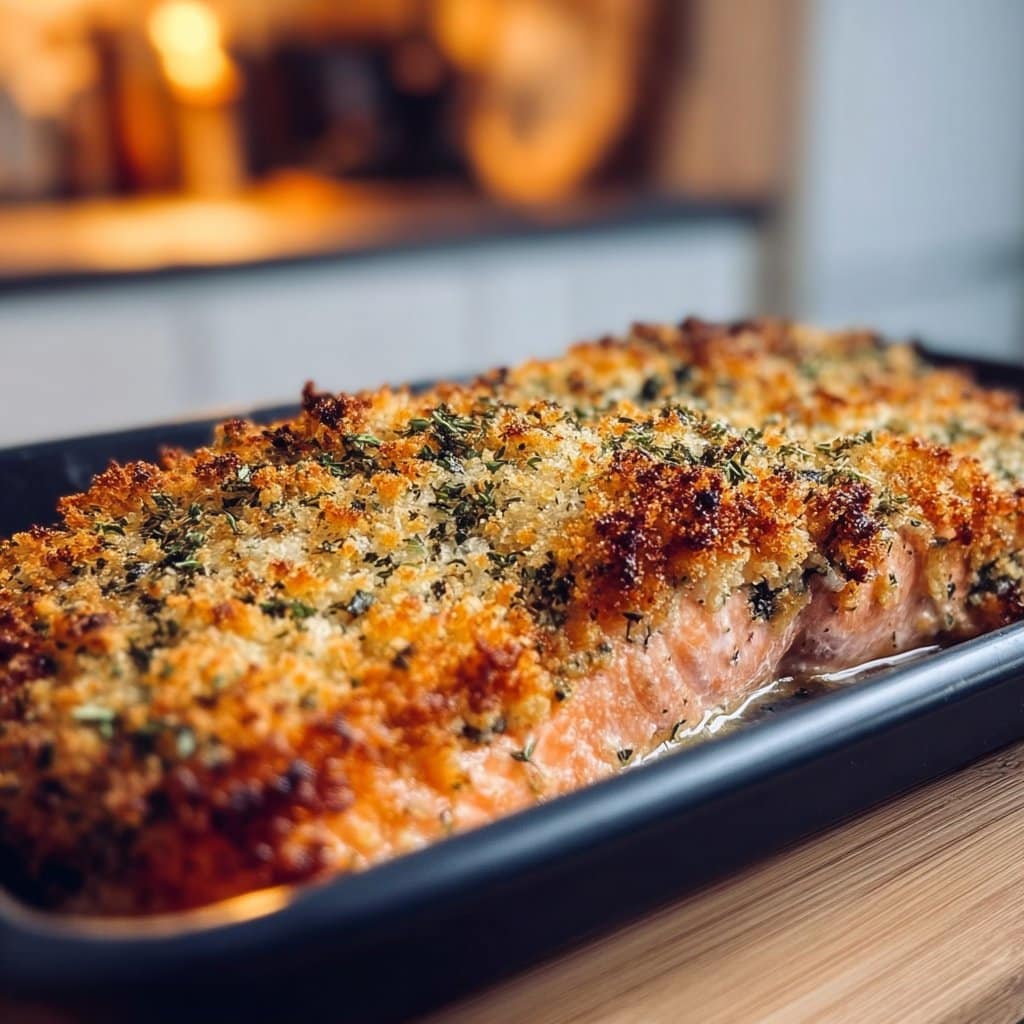 Crispy Parmesan Salmon Bake