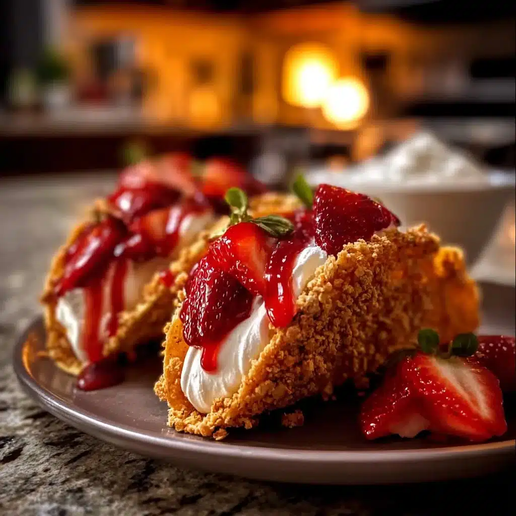 Strawberry Crunch Cheesecake Tacos
